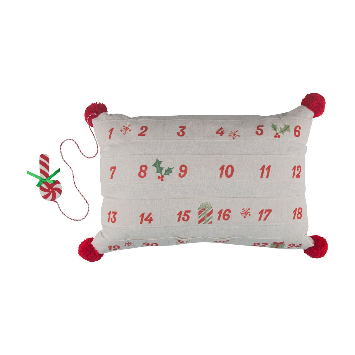 Christmas Numbers Print Decorative Lumbar Pillow, 12x20 in