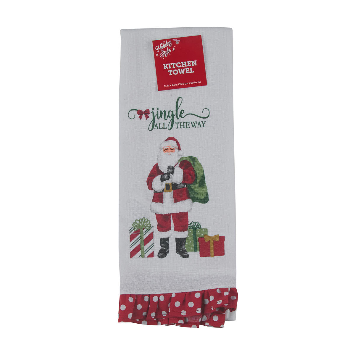 Holiday-Style-Christmas-'Jingle-All-The-Way'-Ruffled-Polka-Dots-Bordered-Kitchen