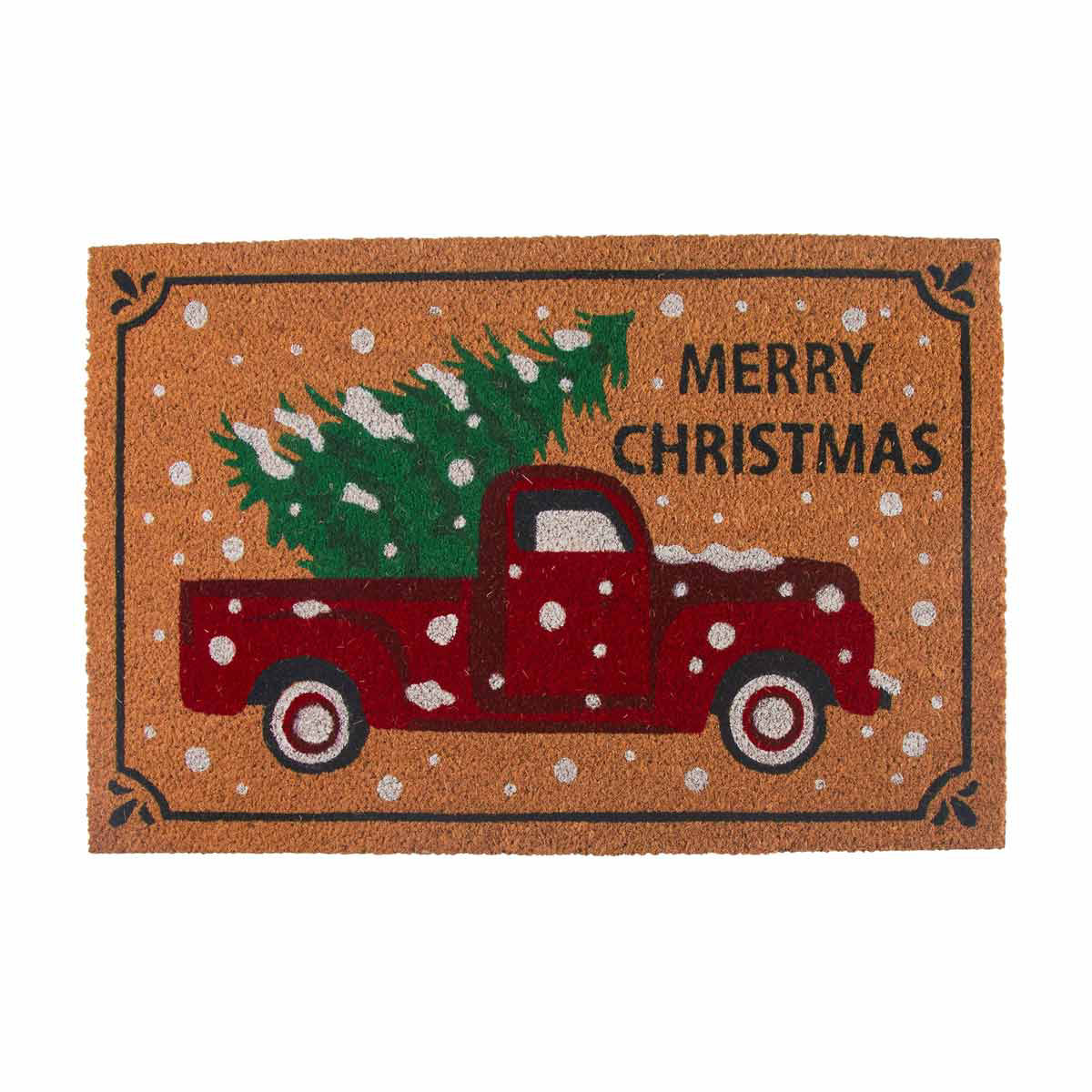 Christmas Merry Christmas Truck & Tree Coir Doormat