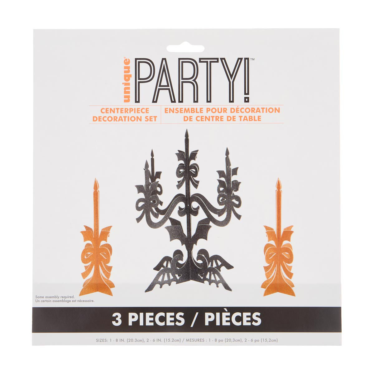 Unique Party! Halloween Black & Orange Candle Center Piece Set, 3 pcs