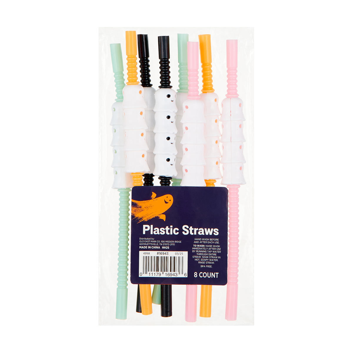 Ghost Plastic Straws, 8ct