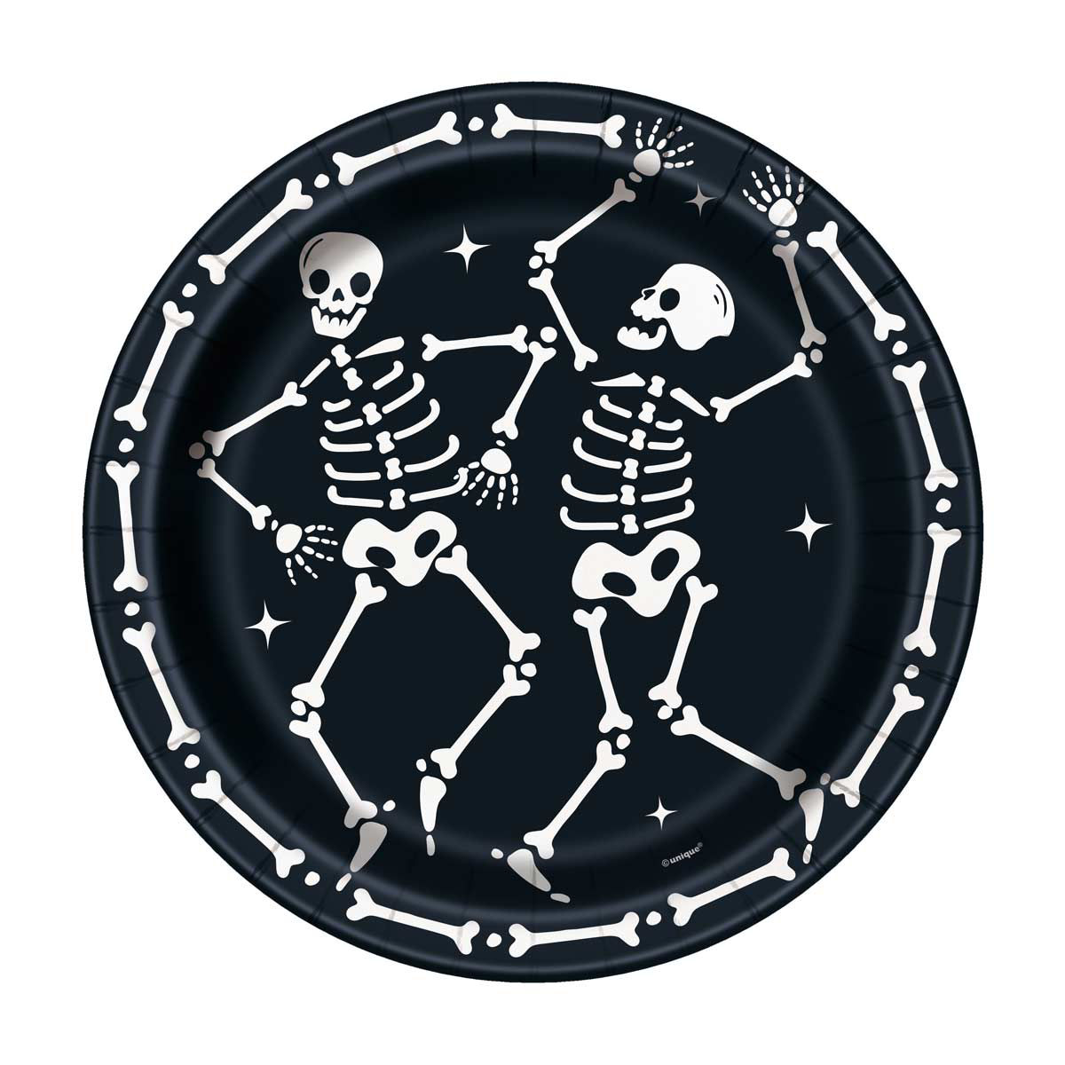Dancing Skeletons 9" Plates, 8 ct
