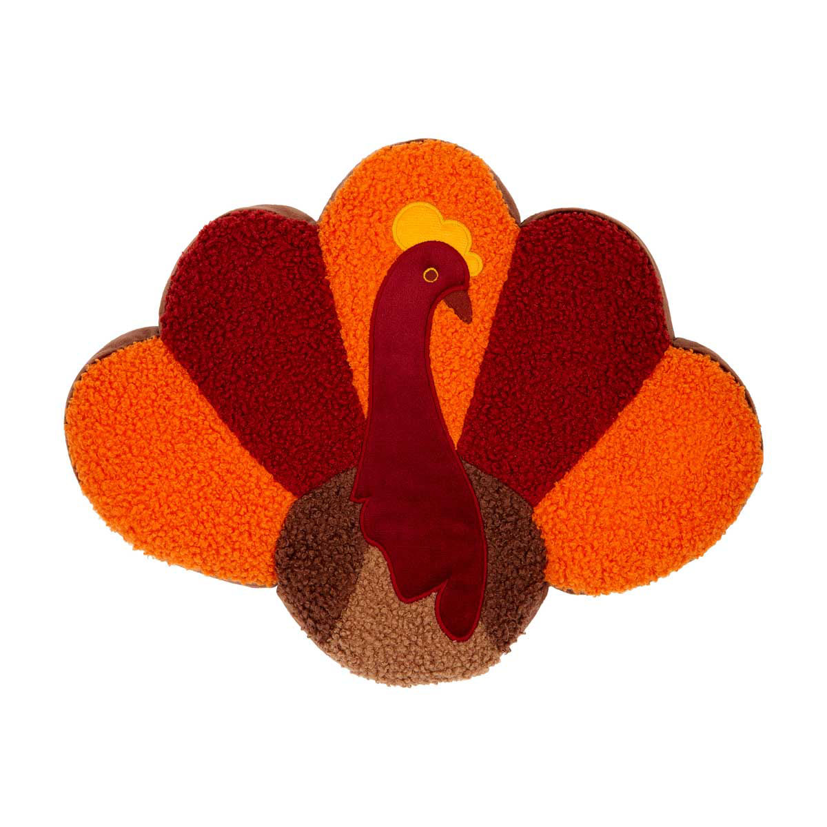 Harvest Turkey-Shaped Plush Toss Pillow
