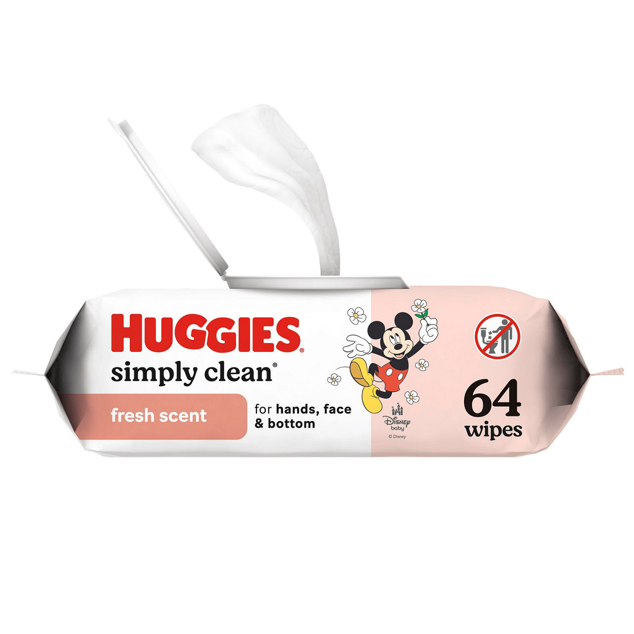 Huggies Simply Clean Fresh Scent Baby Wipes, 1 Flip-Top Pack (64 Wipes Total)