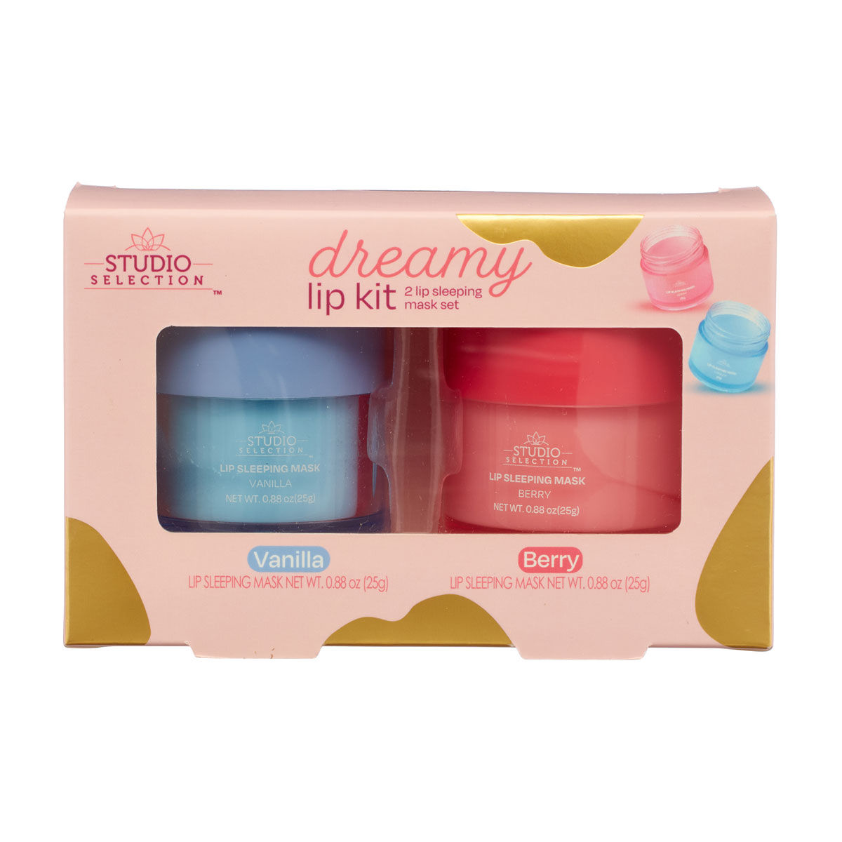 Studio Selection Dreamy Lip Sleeping Mask Kit, 0.88 oz, 2 Assorted Flavors