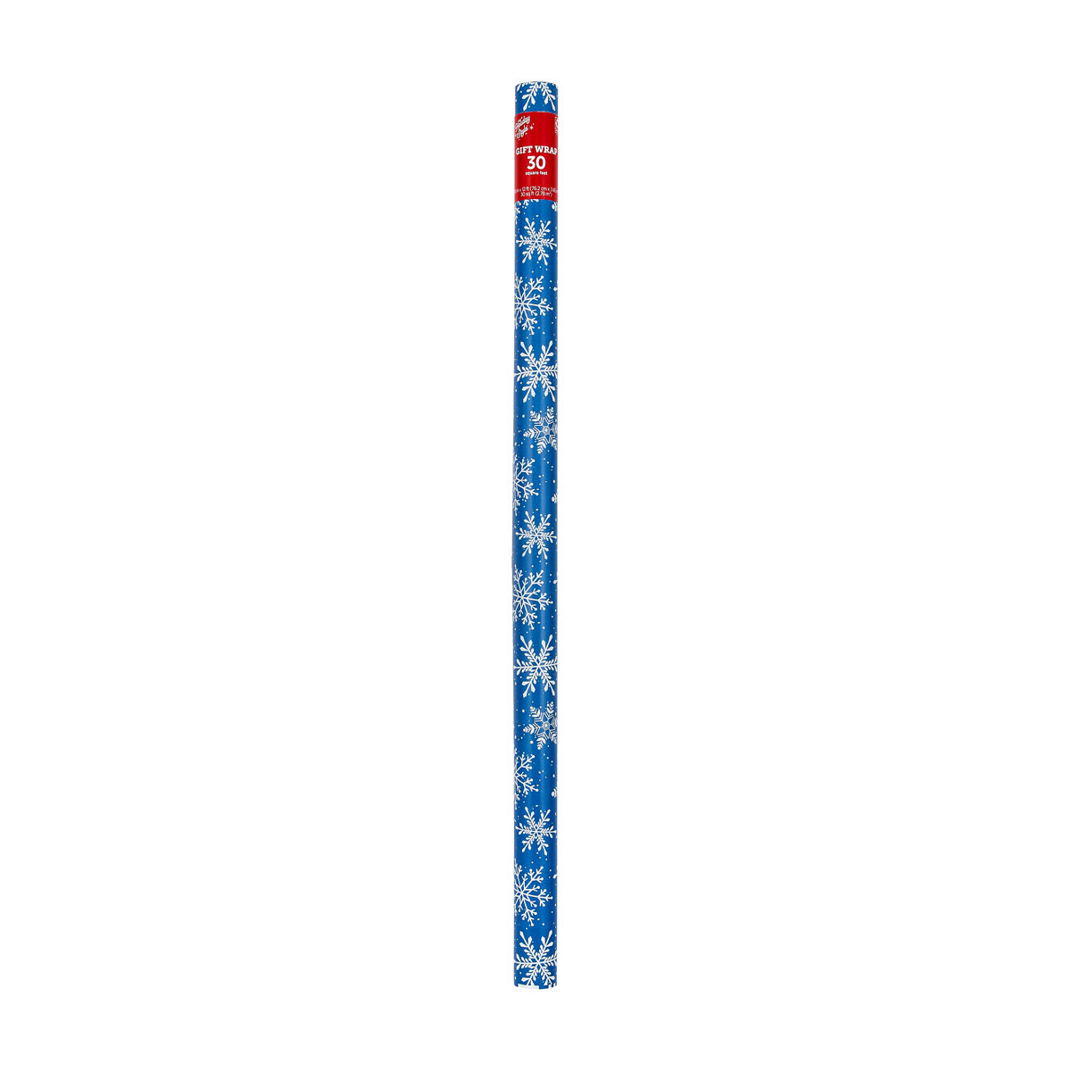 Holiday Style Christmas Blue & White Traditional Snowflake Gift Wrap, 30 sq ft