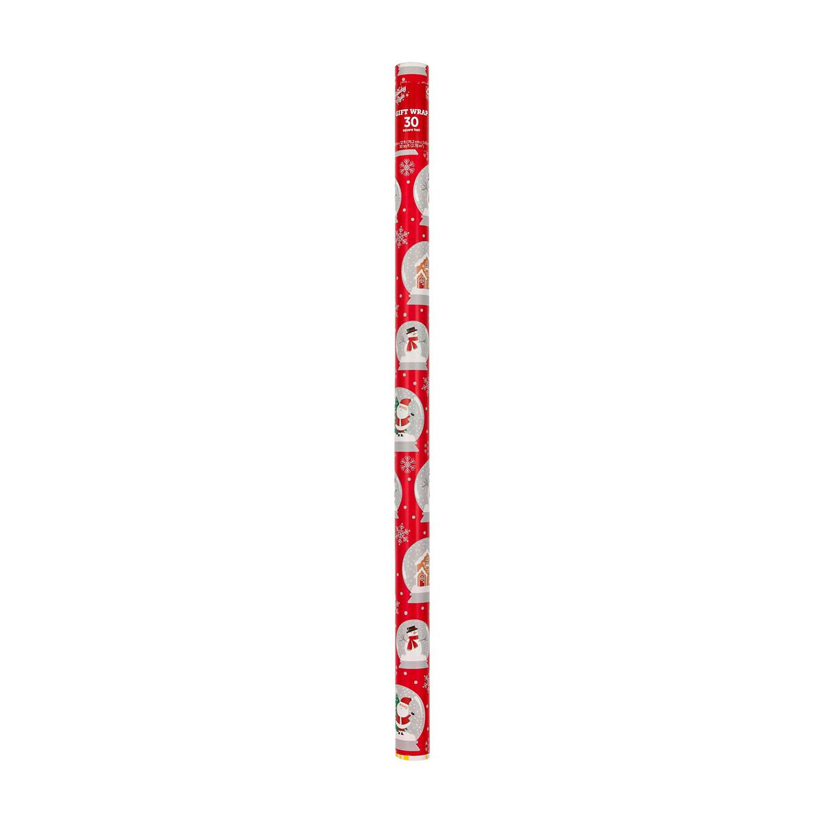Holiday Style Christmas Multi-Color Whimsical Snow Globe Gift Wrap, 30 sq ft