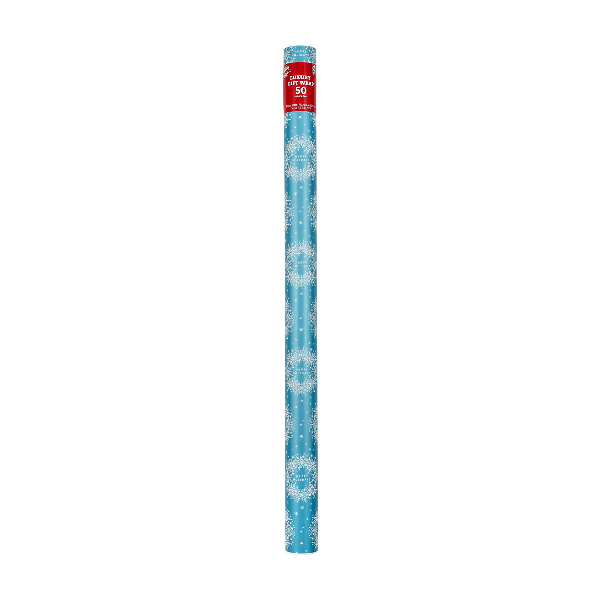 Holiday Style Luxury Christmas Blue & White Snowflake 'Happy Holidays' Gift Wrap