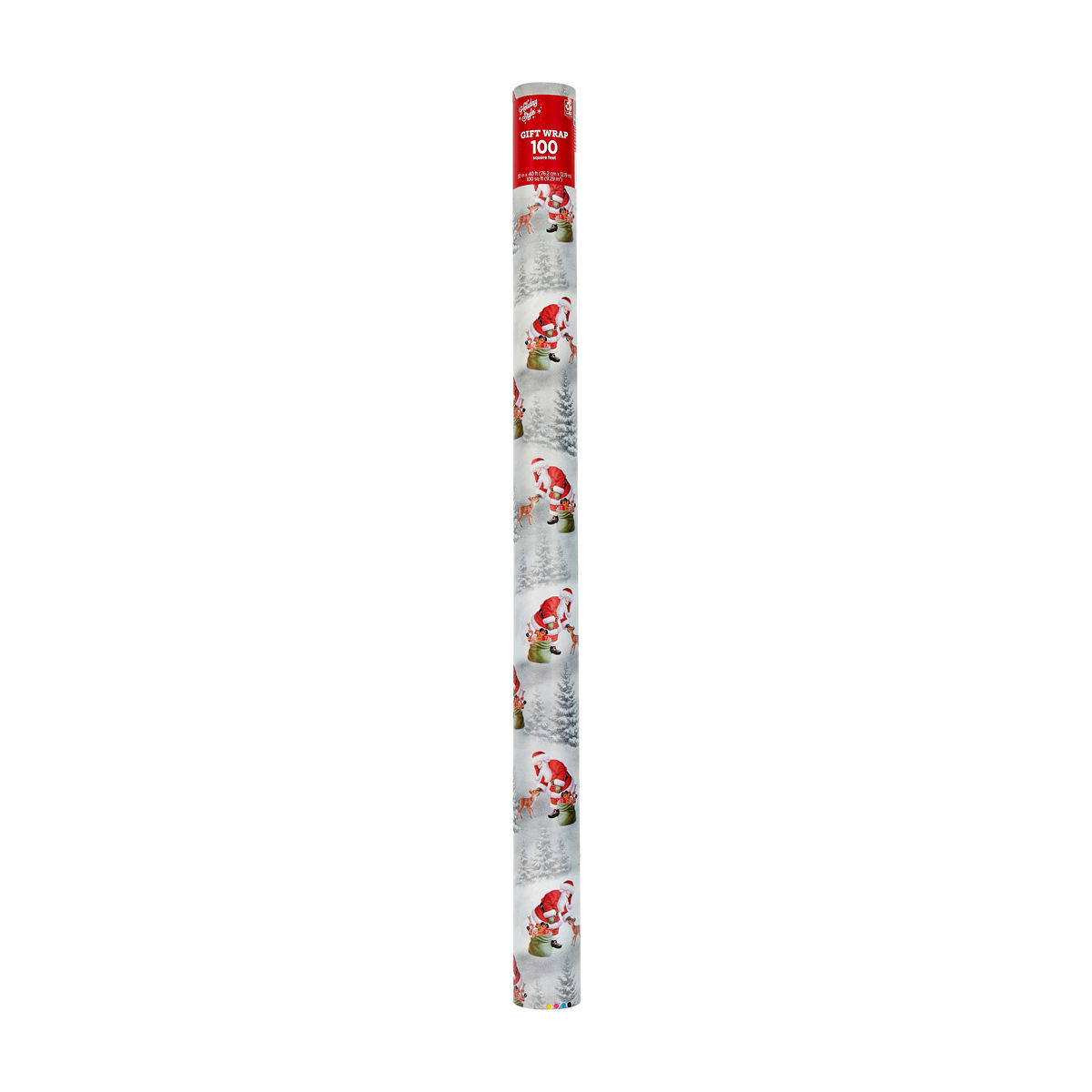 Holiday Style Christmas Santa Sleigh & Reindeer Gift Wrap, 100 sq ft