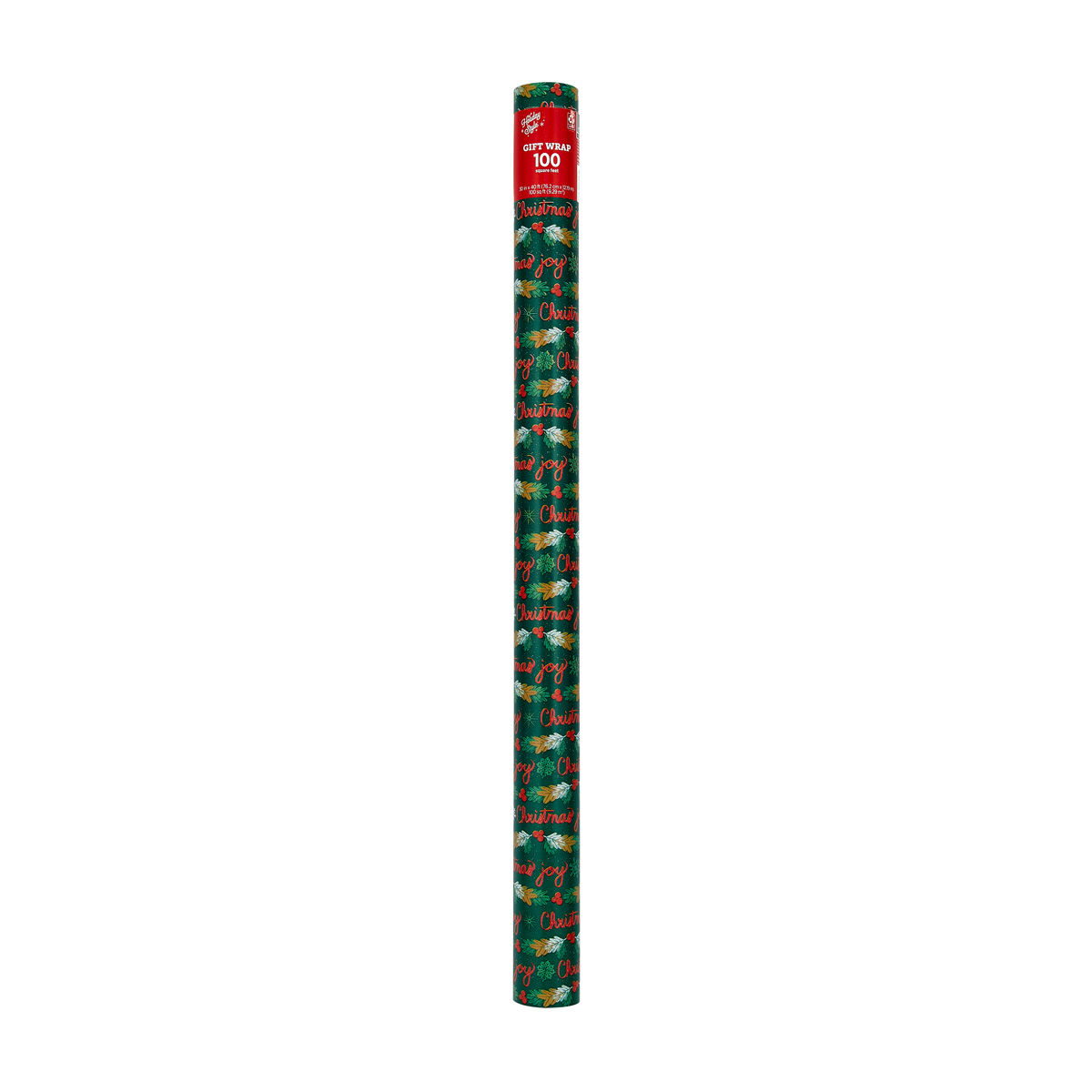 Holiday Style Christmas Green 'Christmas Joy' Gift Wrap, 100 sq ft