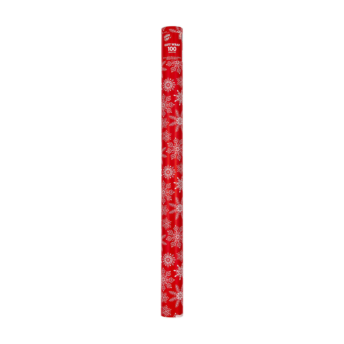 Holiday Style Christmas Red Snowflake Gift Wrap, 100 sq ft