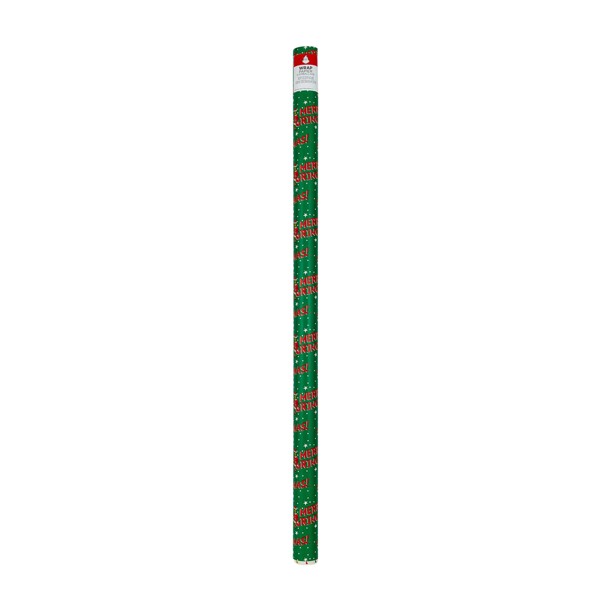 Christmas Green Foil 'Merry Christmas' Gift Wrap, 50 sq ft