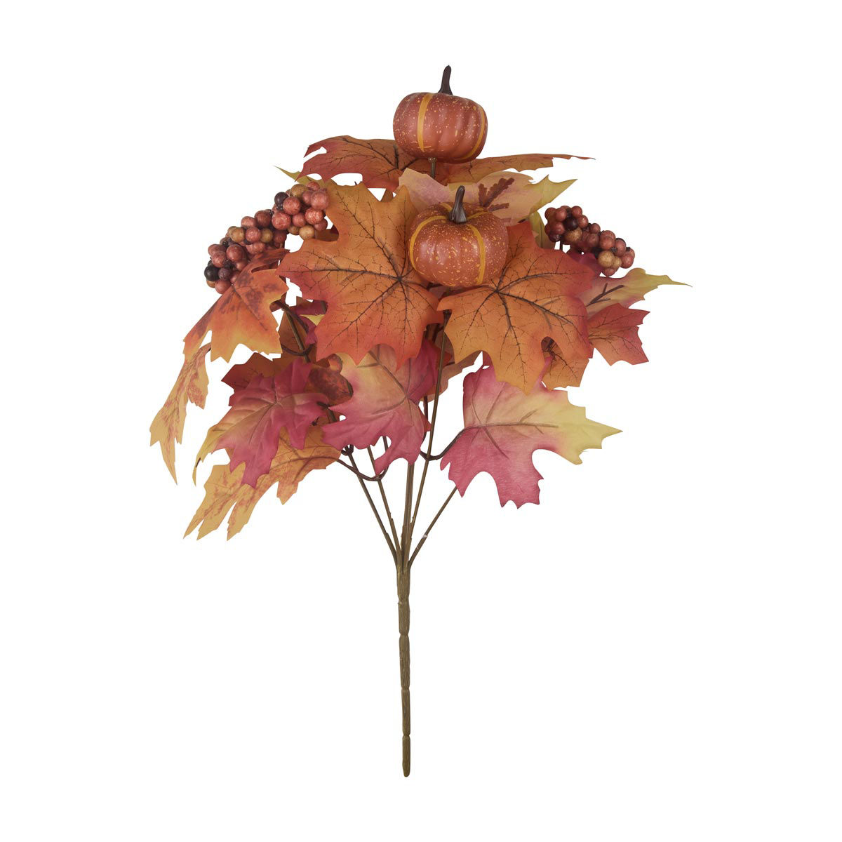 Harvest Halloween Artificial Orange Leaf Stem Décor
