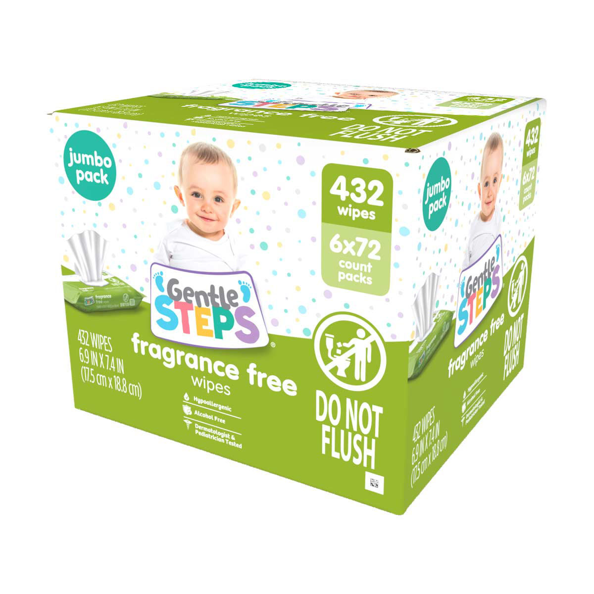 Gentle Steps Fragrance Free Baby Wipes, 432 ct