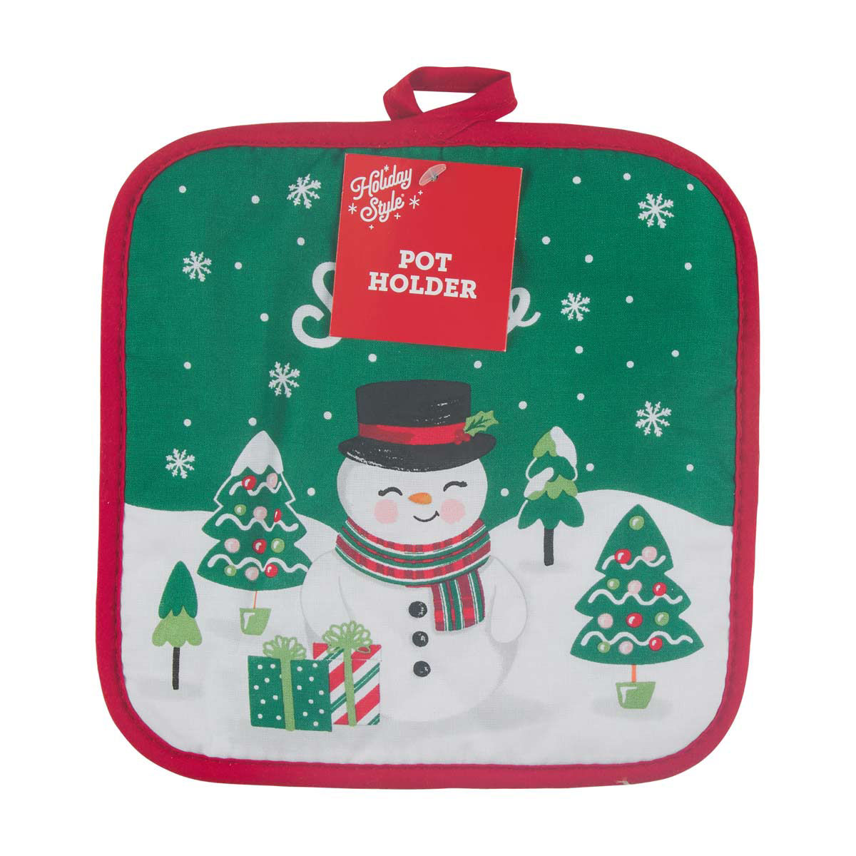 Holiday-Style-Christmas-'Let-It-Snow'-Snowman-Printed-Pot-Holder