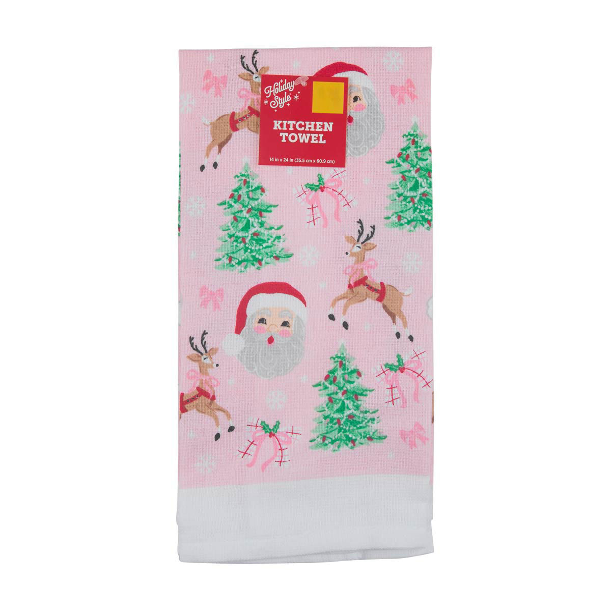 Holiday-Style-Christmas-Santa-Print-Kitchen-Towel,-14x24-in