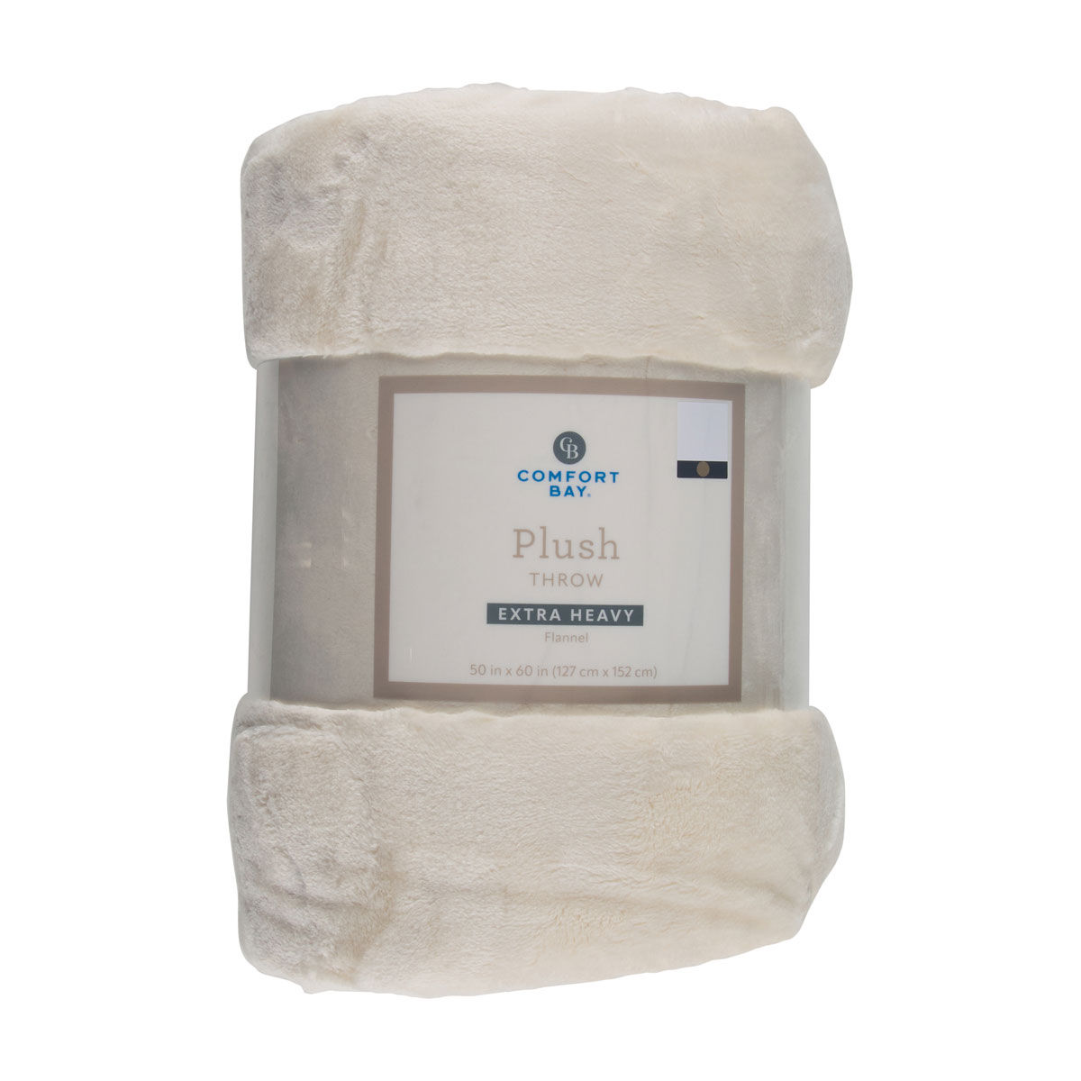 Comfort Bay Fall Off-White Extra Heavy Flannel Plush Throw, 50x60 in