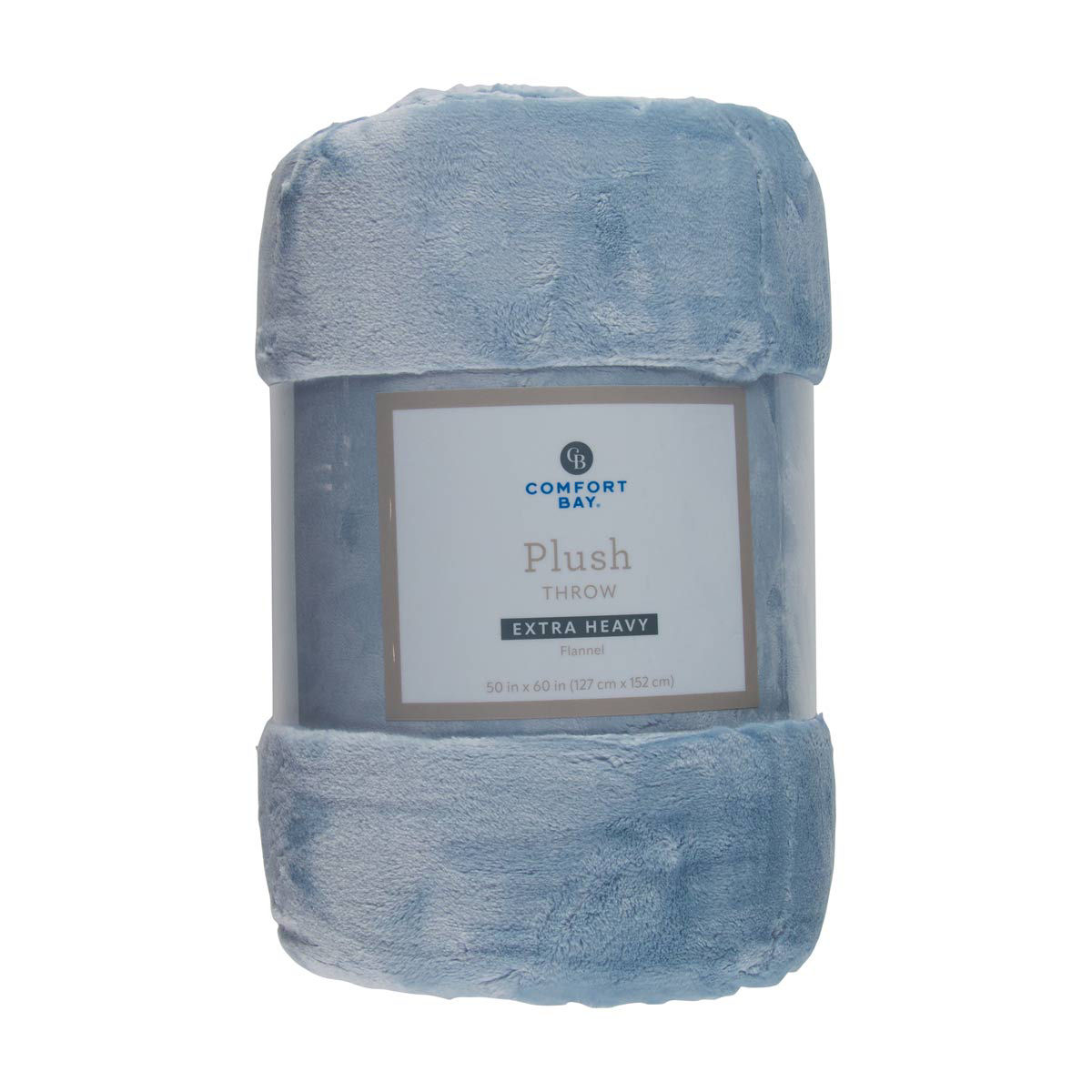 Comfort Bay Fall Blue Extra Heavy Flannel Plush Throw, 50x60 in