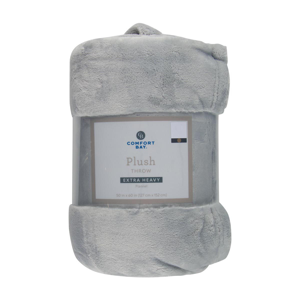 Comfort Bay Fall Gray Extra Heavy Flannel Plush Throw, 50x60 in