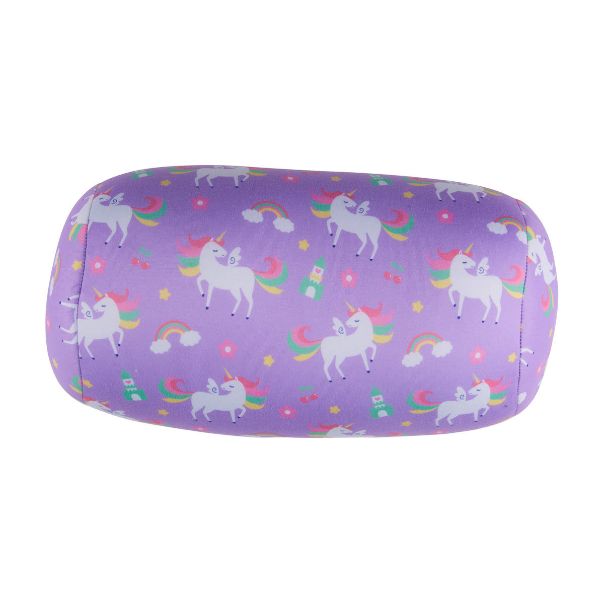 Purple Unicorn Print Bolster Pillow