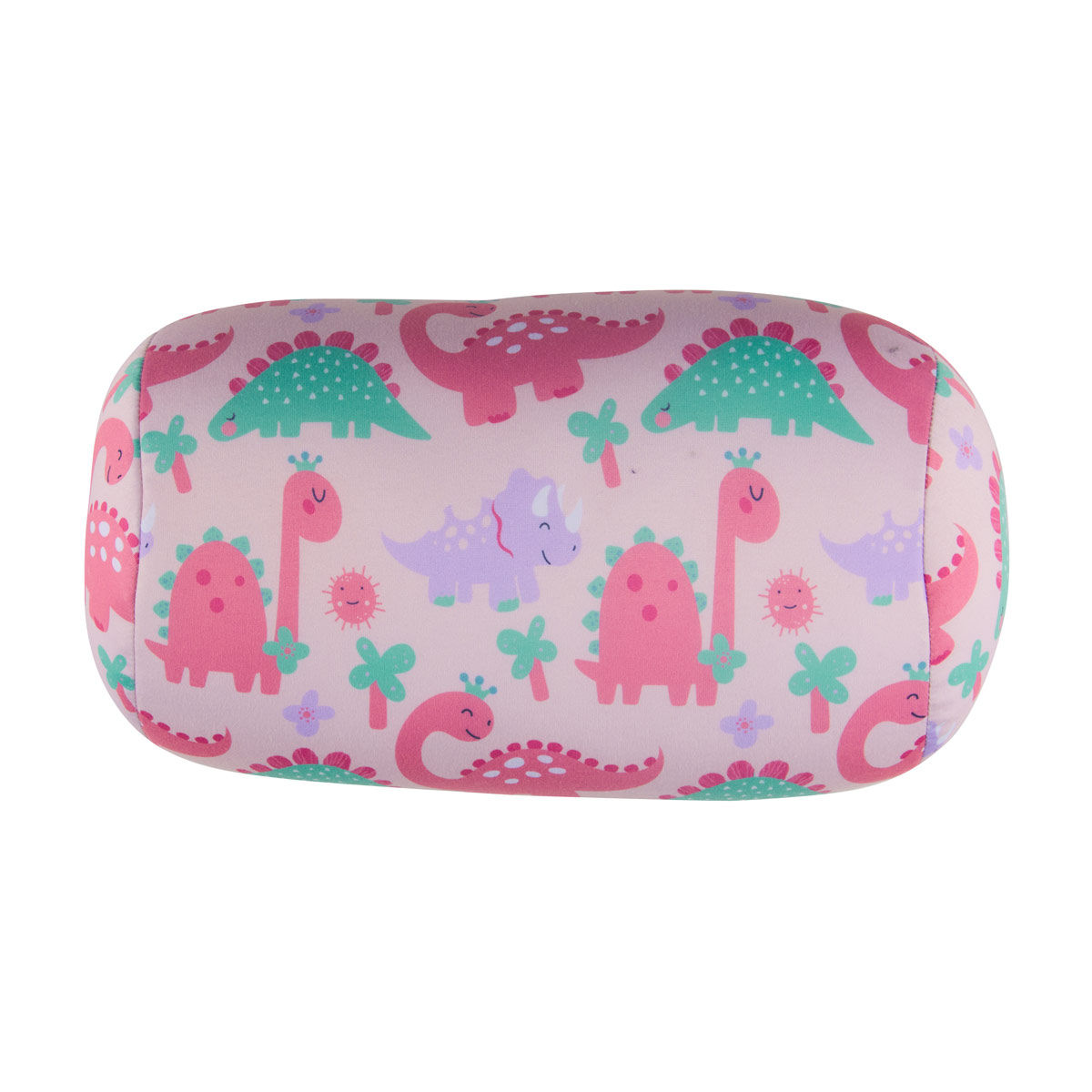 Pink Dinosaur Print Bolster Pillow