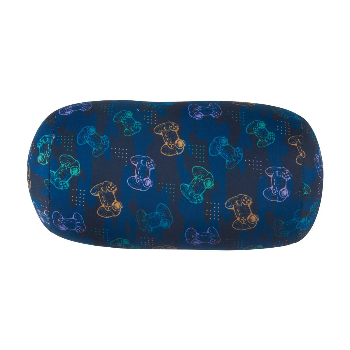 Navy Game Controller Print Bolster Pillow