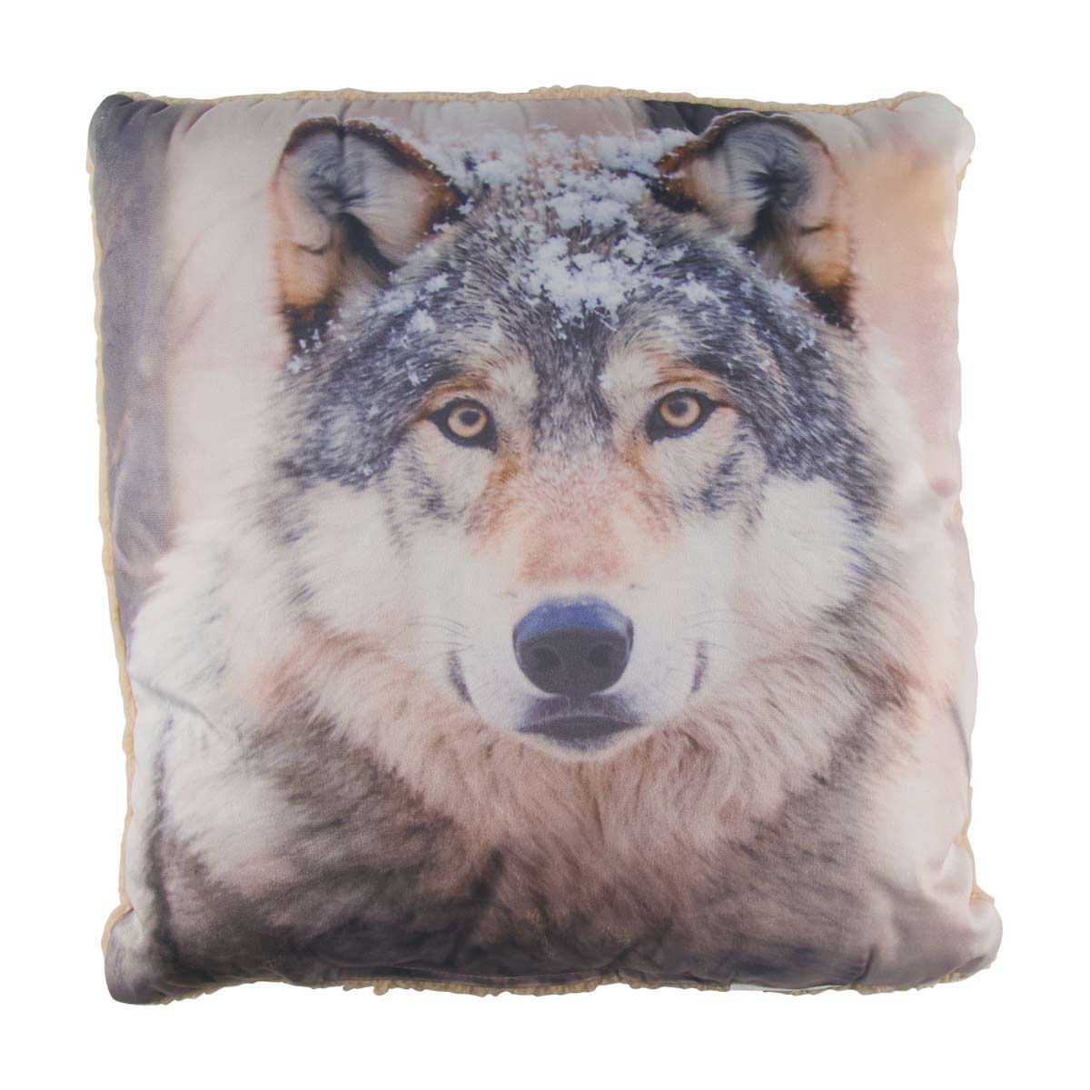 Wildlife Print Toss Pillow, Wolf