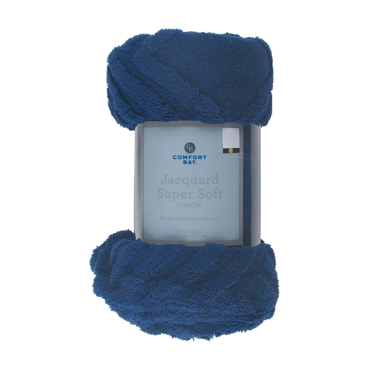Comfort Bay Navy Jacquard Super Soft Throw, 50x60 in