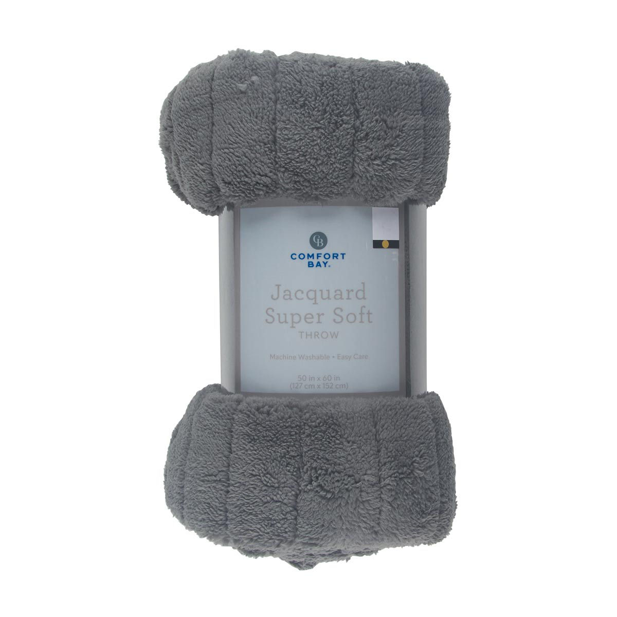 Comfort Bay Fall Gray Jacquard Super Soft Sherpa Throw, 50x60 in
