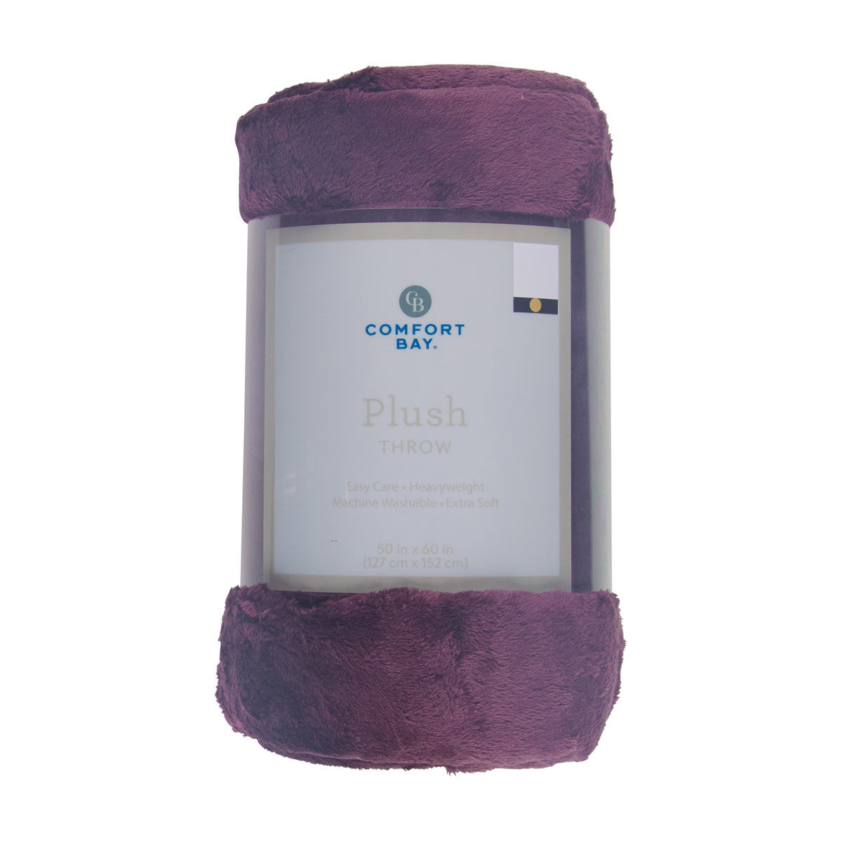 Comfort Bay Solid Purple Soft Throw, 50x60 in
