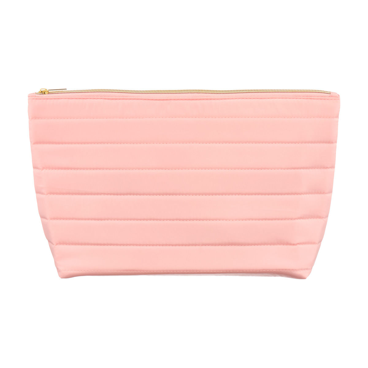 Pink Quilted Puffer Cosmetic Bag, Large