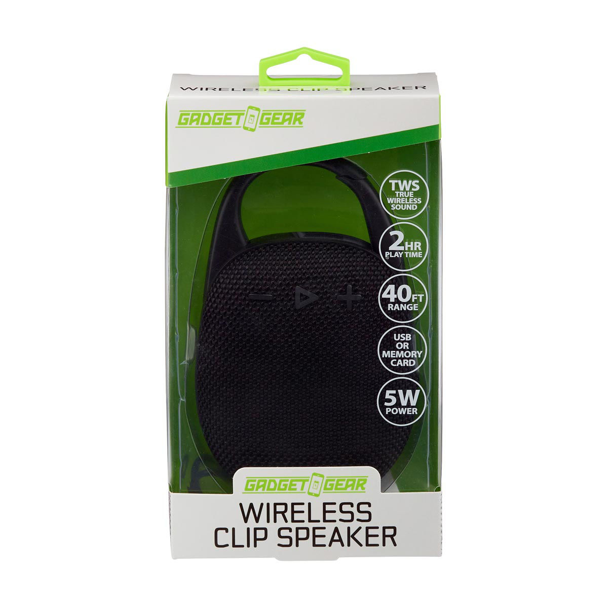 Gadget Gear Black Wireless Clip Speaker