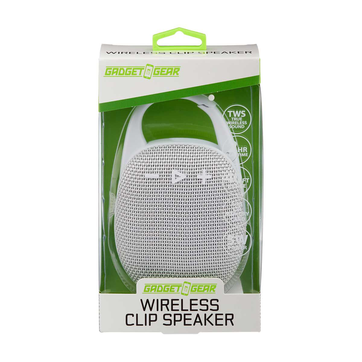 Gadget Gear White Wireless Clip Speaker