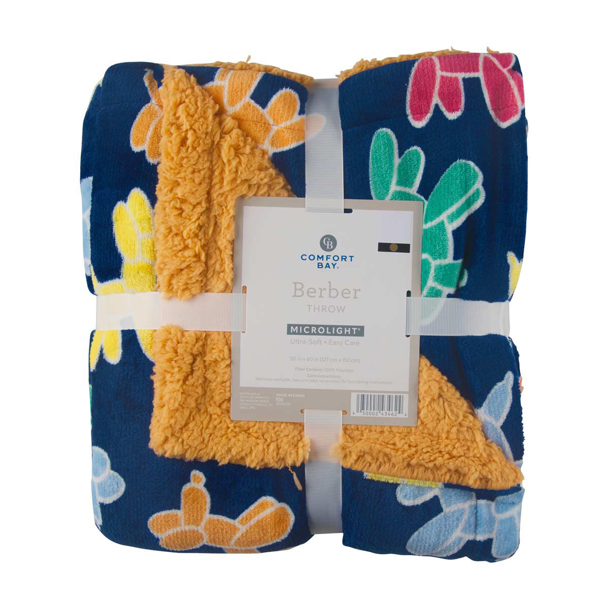 Comfort Bay Berber Balloon Dog Print Microlight Throw, 50x60 in