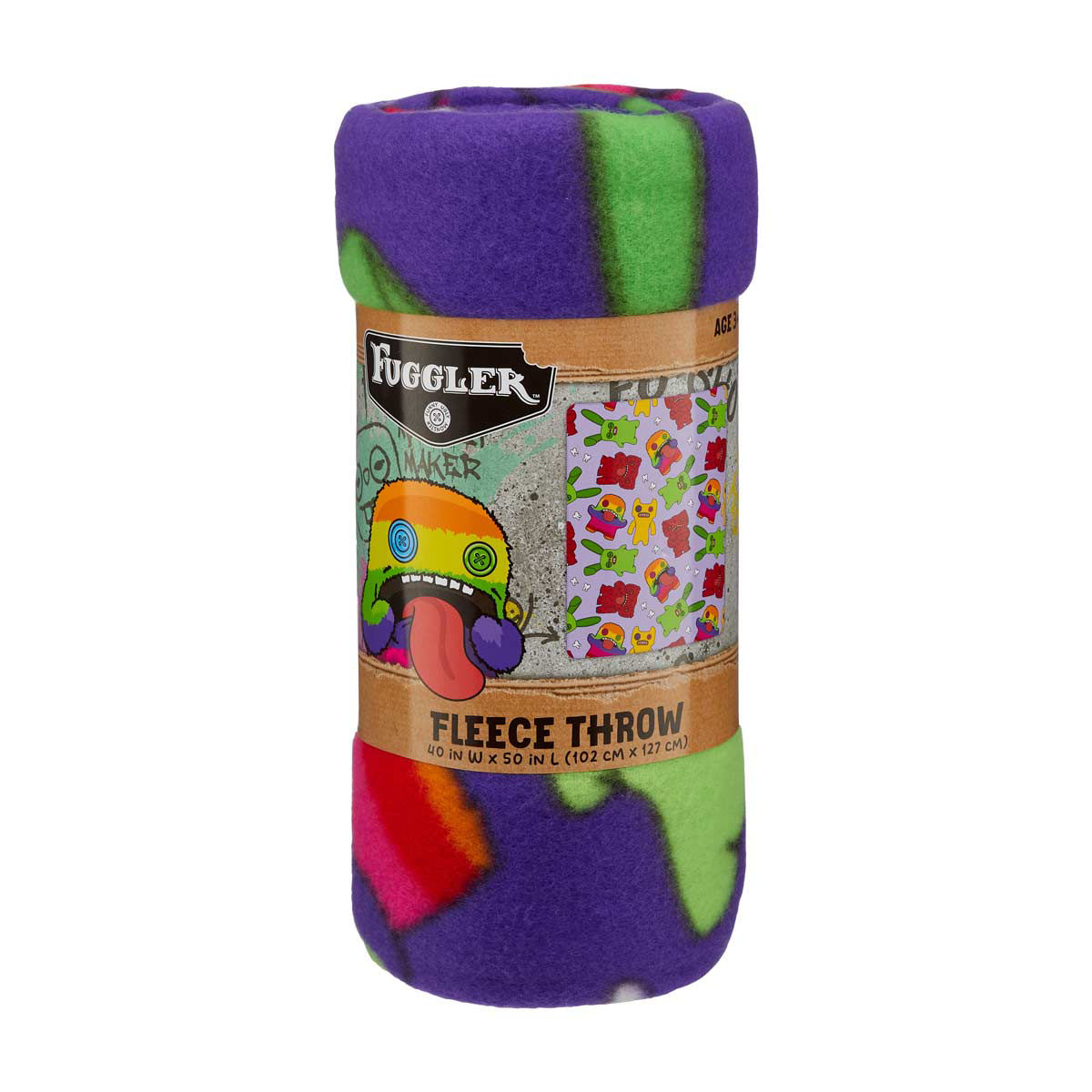 Fuggler-Monster-Print-Fleece-Throw,-40x50-in