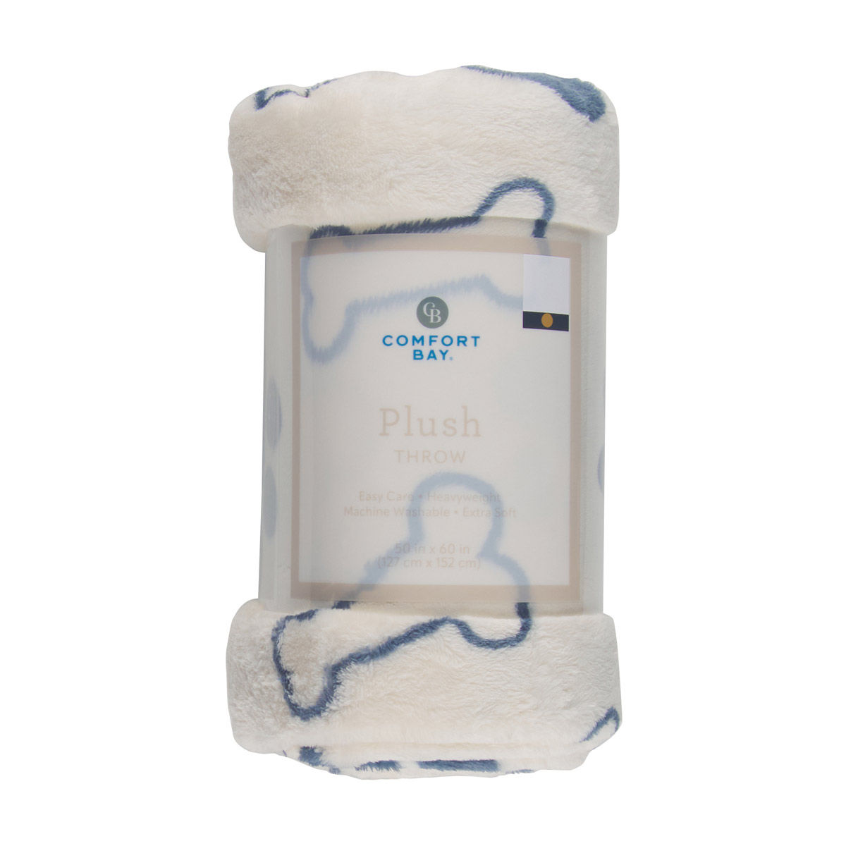 Comfort Bay Dog Bone Print Plush Throw, 50x60 in