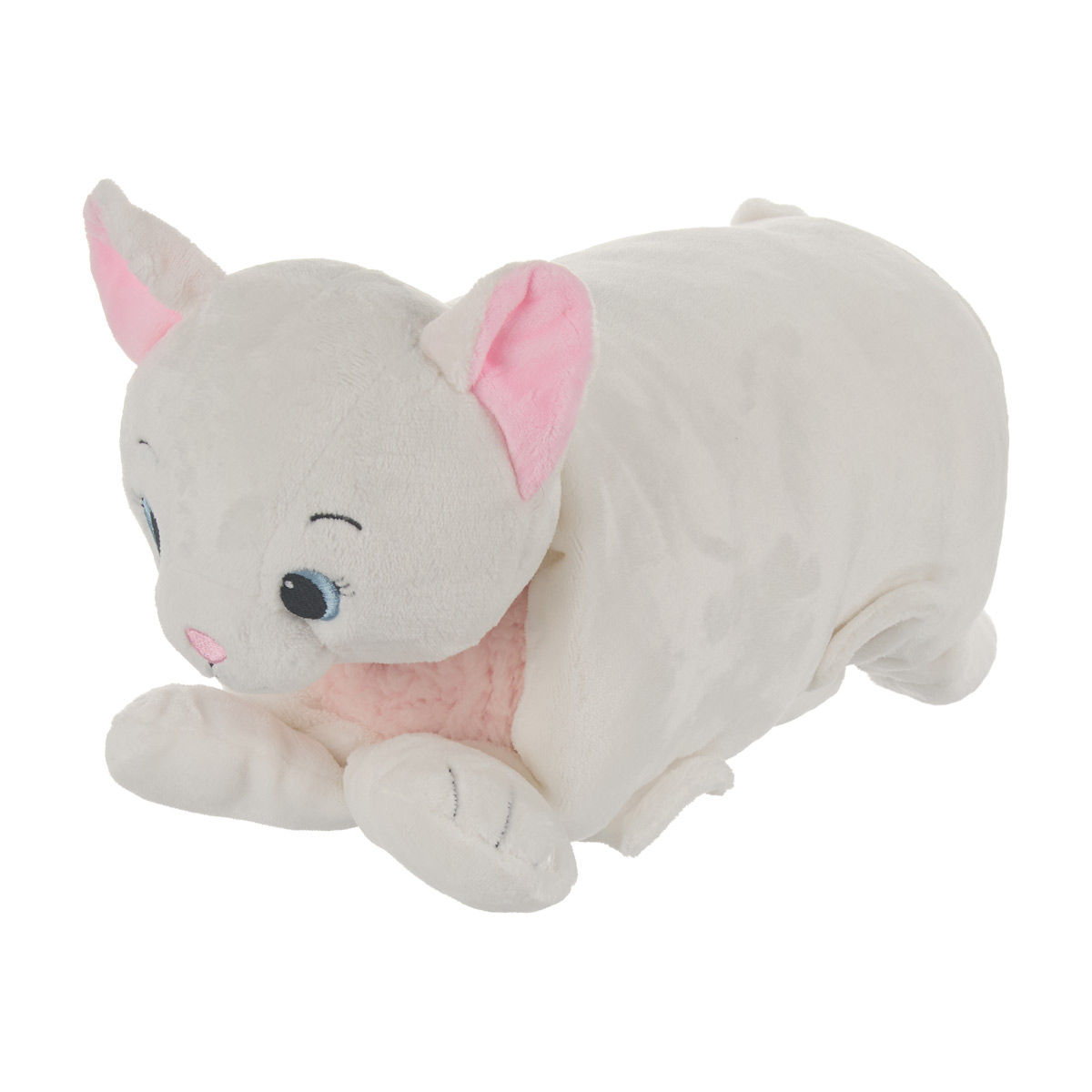 Fall Off-White & Pink Cat Kids Throw & Plush Set, 2 pc