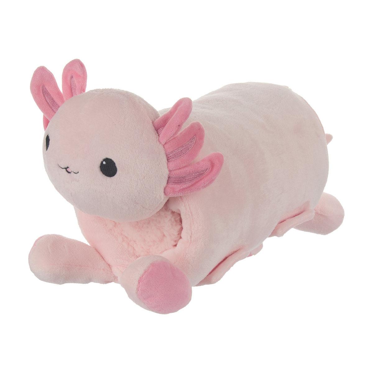 Fall Pink Axolotl Kids Throw & Plush Set, 2 pc