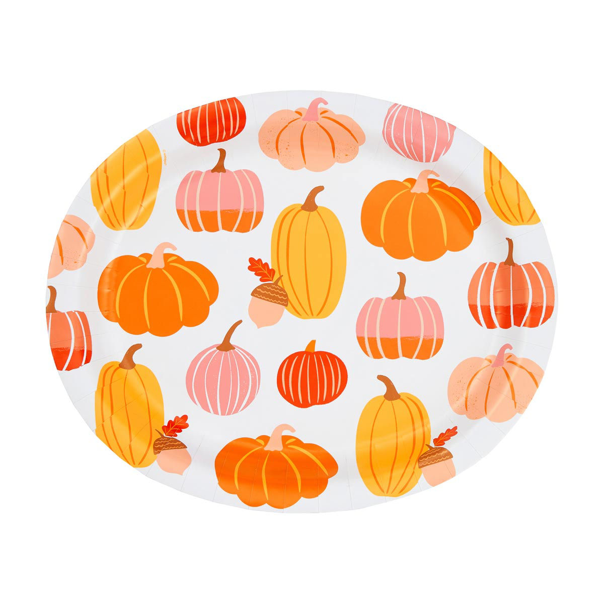 Playful Pumpkin 12" Oval Plates, 8 ct