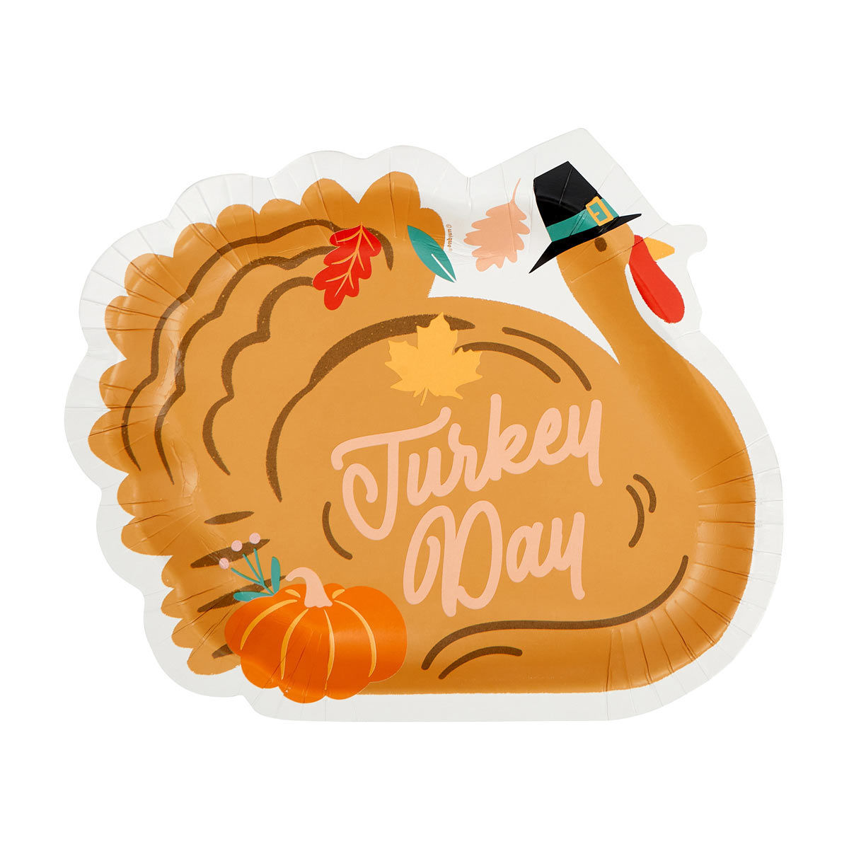 Turkey-Feast-Turkey-Shaped-9.25"-Plates,-8-ct