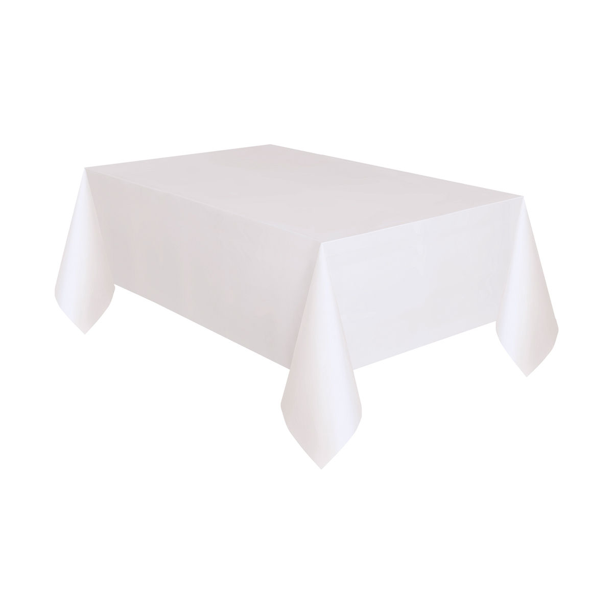 321 Party! Plastic White Tablecloths, 108" x 54", 3 ct