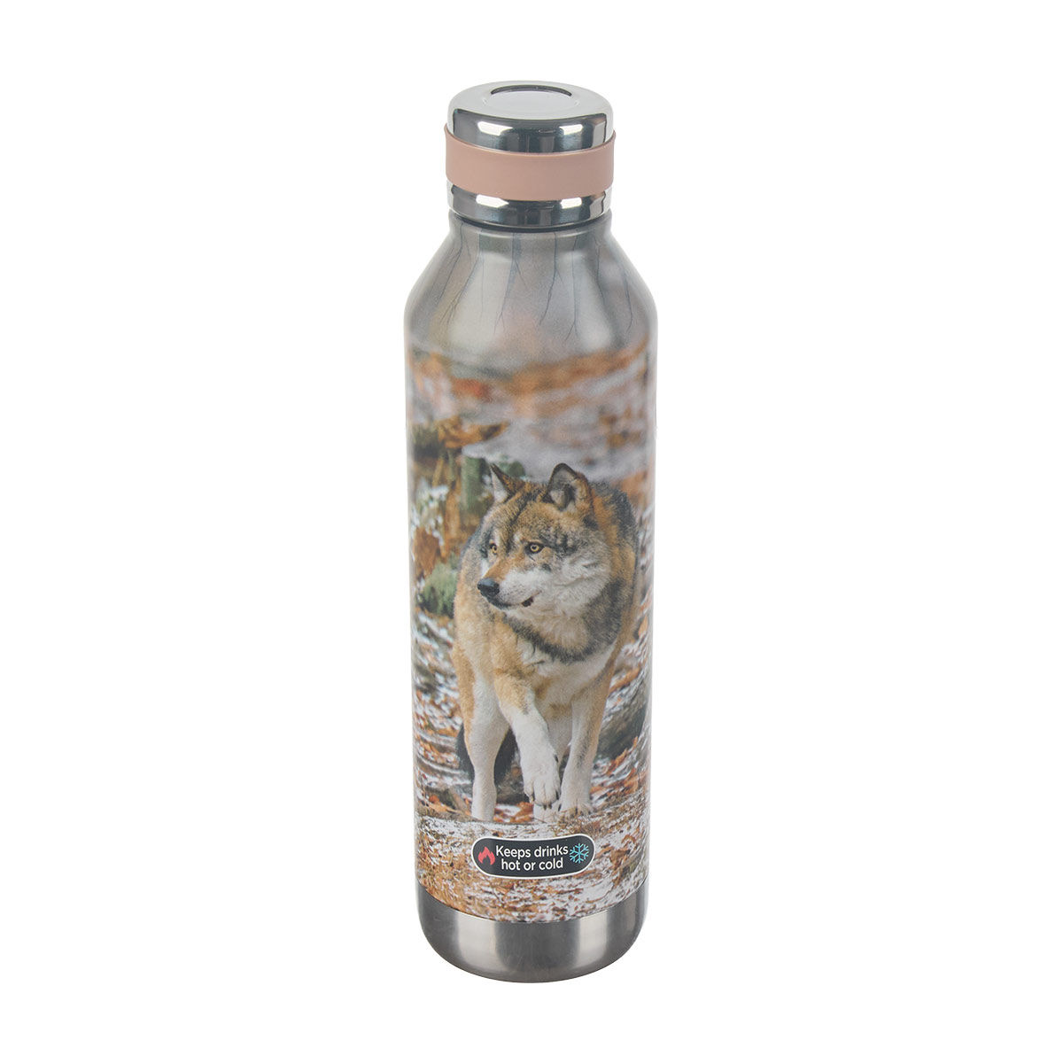 Wolf Print Insulated Double-Wall Water Bottle, 26 oz