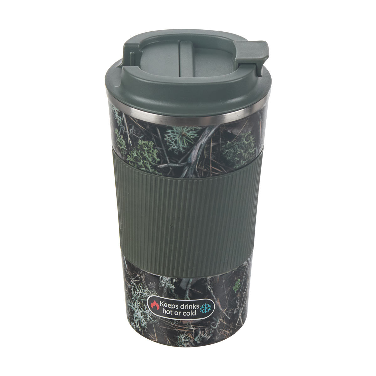 Green Camo Insulated Travel Coffee Mug, 18 oz