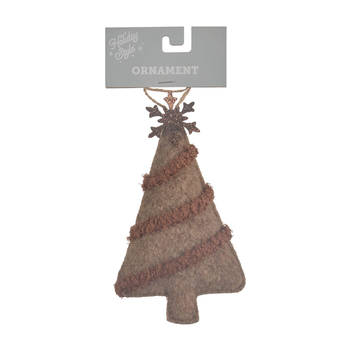 Holiday Style Christmas Fabric Tree Ornament, 2 Assorted Colors