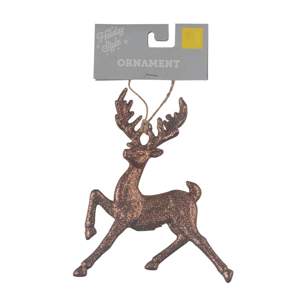 Holiday Style Elegant Glitter Deer Ornament, 2 Assorted Colors