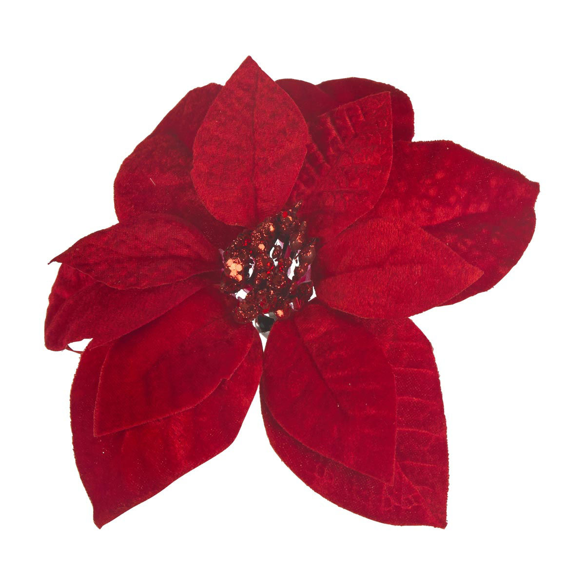 Christmas Red Poinsettia Clip Ornament