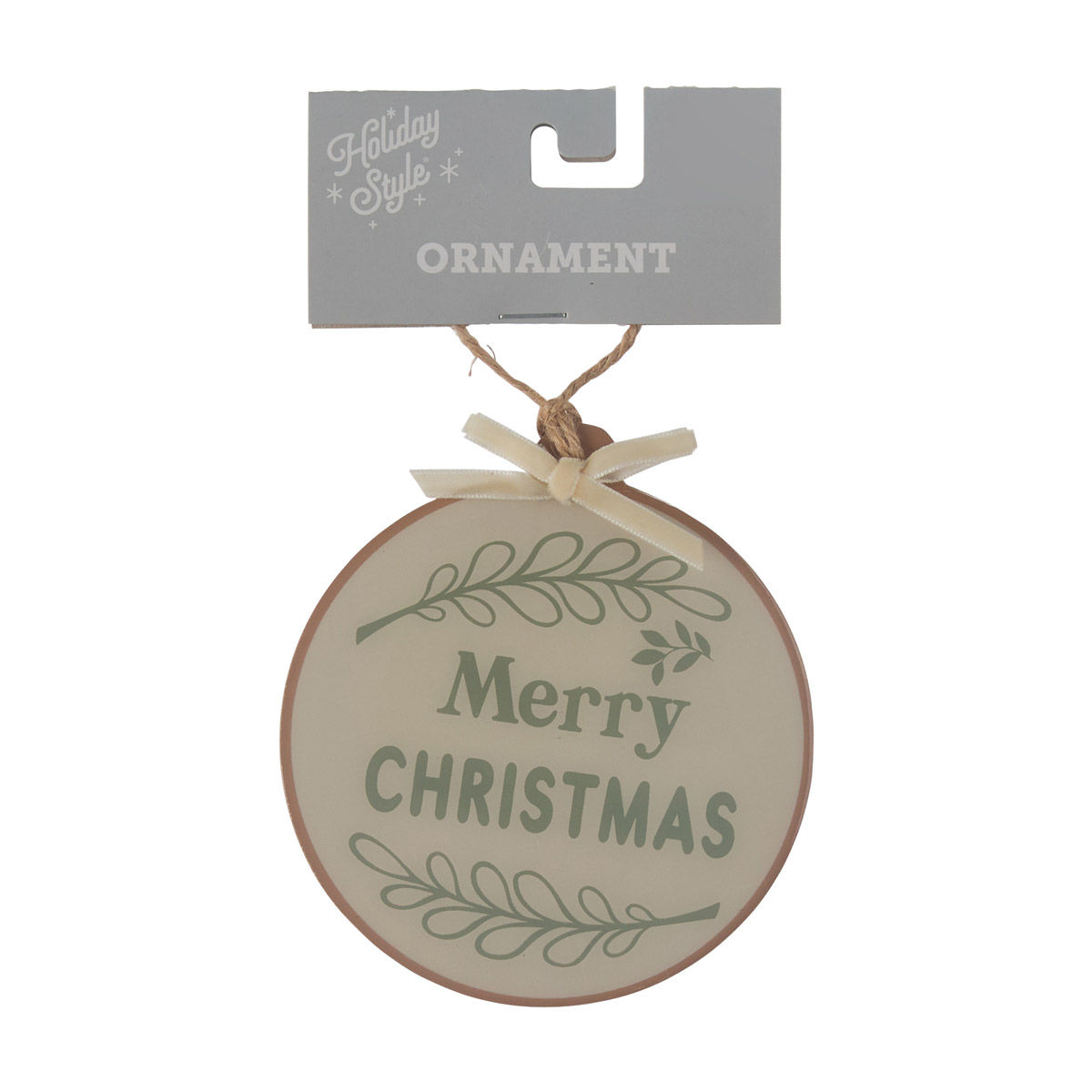Christmas Round Epoxy Sentiment Ornament, 2 Assorted Designs