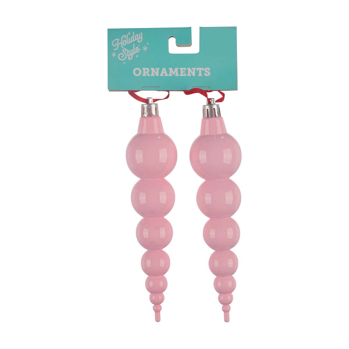 Holiday Style Christmas Glossy Finial Ornament, 2 ct, 2 Assorted Colors