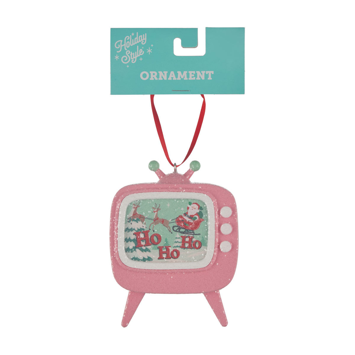Holiday Style Christmas Retro TV Ornament, 2 Assorted Designs