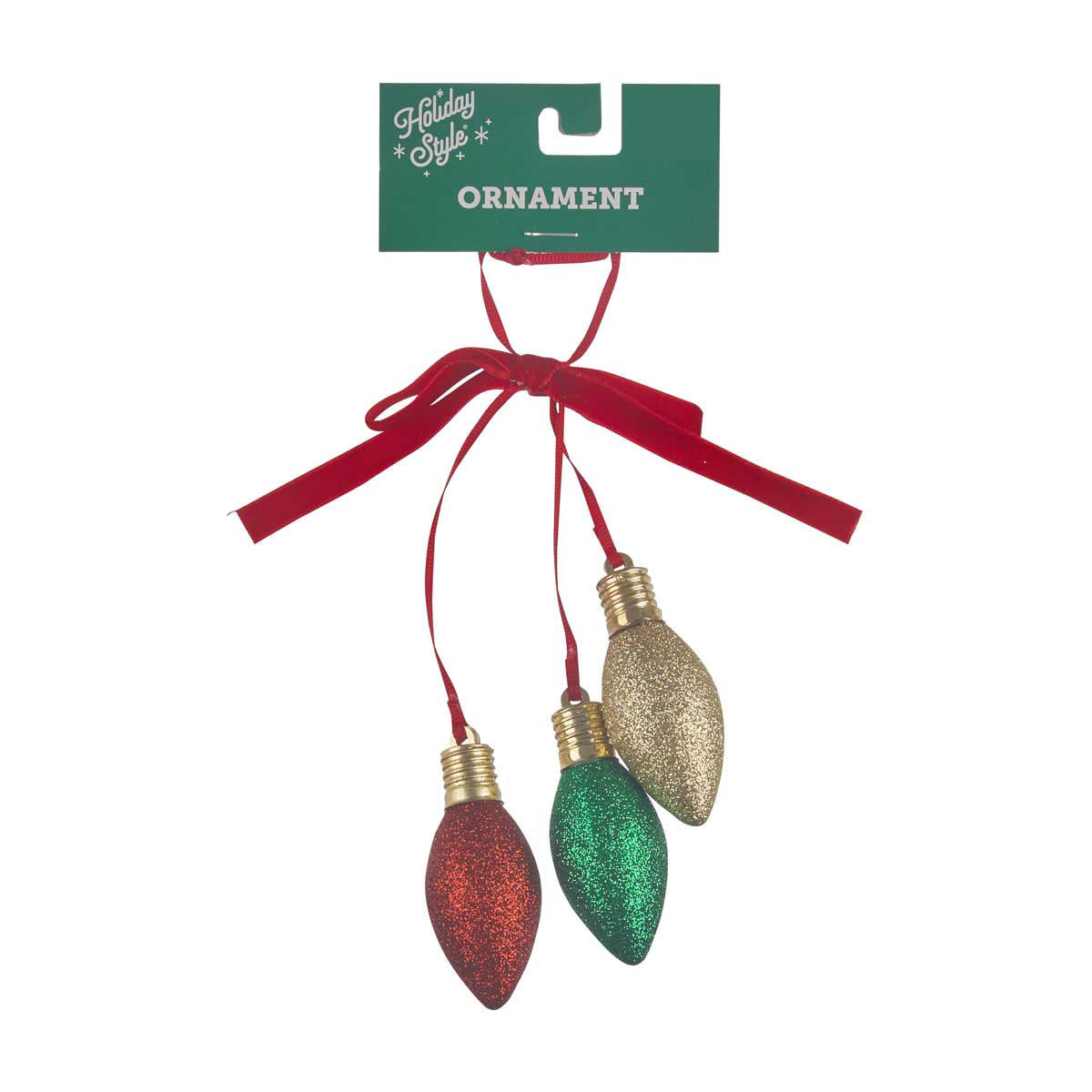 Holiday Style Christmas Dangle Icon Ornament, 2 Assorted Icons